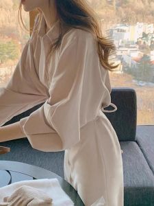 Fitted Slimming Long Sleeve Shirt Dress