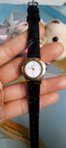 Đồng hồ nữ renoma cộc số la mã dây da màu đen second hand si nhật- đã qua sử dụng