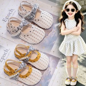 JIFANPAUL | Girls Elegant Netting Sandals Pearl and Bow Decorations