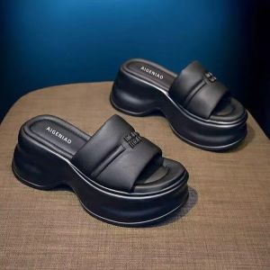 Thick-soled High-heeled Sandals Womens Shoes 2023 Summer New Outdoor High-heeled Wedge Slippers for Women