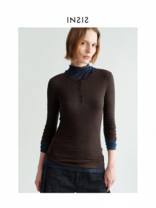 INSIS FEMME | Versatile Tencil Wool Vintage Henry Collar Womens Top