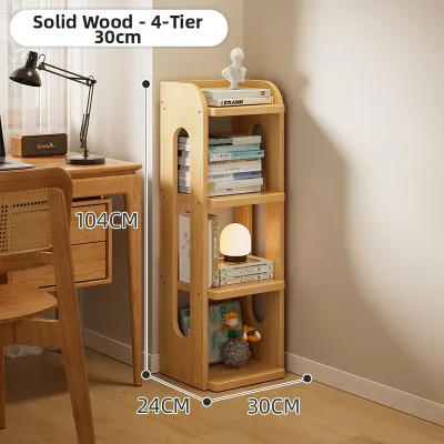 Solid Wood Floor-standing Bookshelf Wall-mounted Storage Shelf Simple Home Bookcase Childrens Picture Book Storage Rack