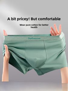 Miiow | Pure Cotton Antibacterial Mens Underwear Breathable Boxer Shorts Comfortable All Day Wear Mid Waist Design Youth Suitable