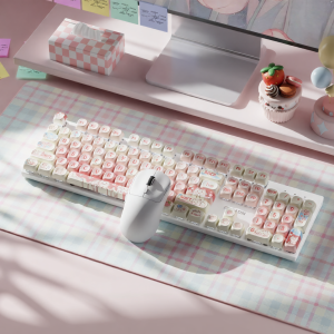 EWEADN | Cute Aesthetic Mechanical Keyboard and Wireless Bluetooth Mouse Set