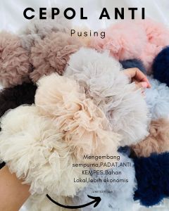 Cepol viral Scrunchie Tile Hijab Ikat Rambut Jumbo Ringan Aksesoris Jilbab