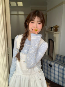 Holide Map Early Spring Wear Tops Womens Slimming Inner Lace Double-Layer Bottoming Shirt Super Nice Long Sleeves T-shirt