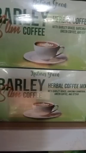 Natures Green Barley SLIM Coffee 7 in 1 Herbal and Health Coffee Mix with Barley Grass Green Coffee Extract Garcinia Cambogia Extract and Stevia (10 Sachets per box 15g per sachet)