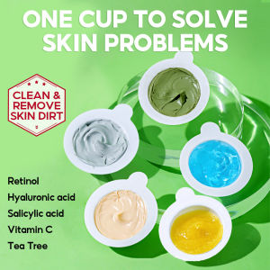 VIBRANT GLAMOUR Facial Mask for Skin Care Salicylic Acid Tea Tree Oil Acne Remove Blackheads Hyaluronic Acid Moisturizing Nourishing Shrink Pores Anti-aging Mask