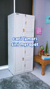 NAPOLLY MCAB 36 46 ion / MCAB 46C ION Lemari Plastik Mini Cabinet Susun 3 4 Kaca (Anti Rayap Banjir Jamur)