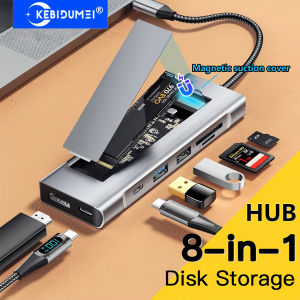 8-in-1 USB C Docking Station with Disk Storage Function M.2 SSD HUB TYPE-C to HDMI Adapter USB 3.2 10Gbps For Laptop Macbook Pro