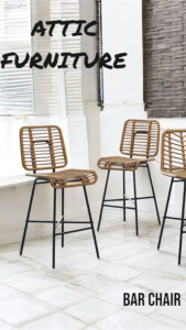 Bar Chair / Cafe Bar Chair /Rattan Bar Chair / ATTIC FURNITURE EK PP RATTAN BAR CHAIR