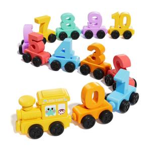 Montessori Educational Toy Train Set Wooden Magnetic Number Train Toys Early Cognition Learning Teaching Sets For Toddlers