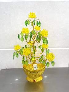 Chậu hoa gắn đèn pin cao 35cm