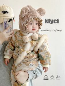 Baby Winter Clothes New Years Outfit Girl Baby Chinese Style Hanfu Newborn 100 Days Birthday Banquet One-Piece Suit Z1234