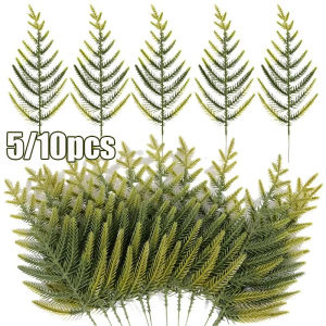 5Pcs Artificial Pine and Cypress Branches DIY Garland Simulation Plant Christmas Pine Needles Home Christmas Tree Wedding Decorations