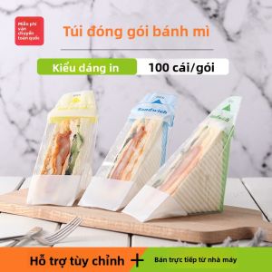 Bao Bì Bánh Mì Nhựa Dùng Một Lần Trong Suốt 100 Chiếc Bao Bì Bánh Mì Bánh Ngọt Hình Tam Giác Bao Bì Bánh Mì Bao Bì Đồ Ăn Nhẹ