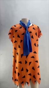 Adult Flintstone Costume Mens Caveman Fred Cosplay Costume Flintstone Tunics Halloween Outfit