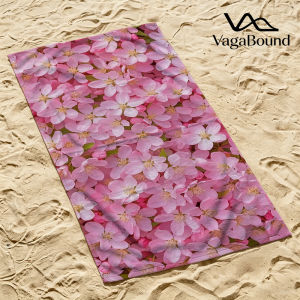Pink Blossom Dense Luxury Beach Towels Crafted from Combed Cotton Plush and Absorbent Beach Towel or Pool Towels
