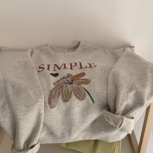 Korean Style round Neck Fleece Lined Short Womens Sweatshirt Winter Collection Comfortable Cotton Blend Long Sleeve Hoodie