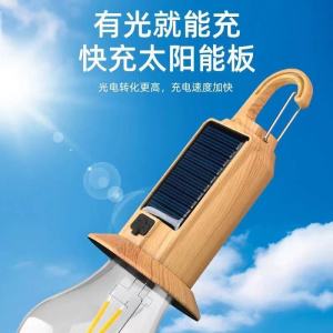 Outdoor Solar Powered Camping Lamp Hook Type Charging Tungsten Filament Light Bulb Vintage Tent Decorative Atmosphere Lamp