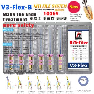 6Pcs Dental Root Canal Files Set 02 0406Taper Endodontic E-Flex Niti Nickel Titanium Taper Needles Dentistry Instrument Pack