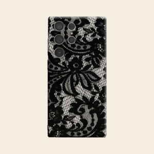 BILIBILI | Vintage Black Lace Luxury Fashion Full Lens Protective Case for Samsung Galaxy S26 S25 S24 A56 A36 Plus Ultra