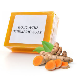 142g สบู่กรดโคจิกขมิ้นสบู่แฮนด์เมดอาบน้ําและสบู่ทําความสะอาดผิวหน้าWhitening และ Brightening สําหรับทุกสภาพผิว