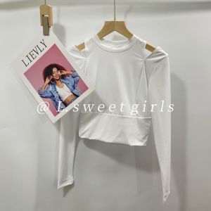 Womens Yoga Top Sleeveless Tight Fit Lightweight Long Sleeve Running Fitness Sportswear Quick Dry T-Shirt Nylon Fabric