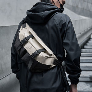 MOYYI Sling Bags Personalised Trend Mens Crossbody Ipad Zip Waterproof Fashion Multilayer Chest Bag Daily Commute Cycling Premium Crossbody Bags