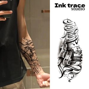 Handwriting Style Waterproof Temporary Tattoo Sticker Long-Lasting 1-2 Weeks Realistic Semi-Permanent Fake Tattoo