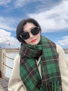 Cashmere-like British Big Gingham Houndstooth Scarf Winter Womens New Arrival Shawl Dual-Use Neck Protection Heattech Mens Scarf