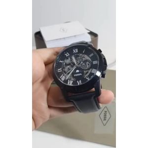 [Promo] Jam Tangan Pria FS ME3028 / ME 3028 Grant Black Skeletal Dial Black Leather Strap Original Garansi 2 Tahun [✔COD][100% Authentic]