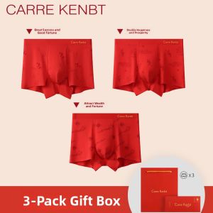 Carre Kenbt | Horoscope Lucky Red Boxer Shorts Mulberry Silk Crotch