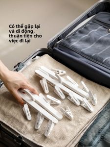FaSoLa | Móc Treo Quần Áo Gấp Xếp Di Động Chống Trượt Không Để Lại Vết Có Kẹp