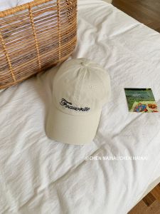 Mũ Bóng Chày Thêu Chữ Màu Đỏ Thời Trang Cho Nữ Mùa Xuân Hè Mũ Trùm Đầu Dáng Chữ V Có Viền Mềm Mại Thoải Mái