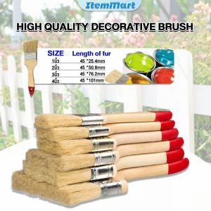 Item Paint Brush Bristles High Quality Decorative brush Wooden Bristle Hair Oil Acrylic Painting Flat Graffiti Brushes