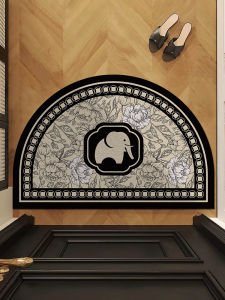Modern Minimalist Entrance Mat Half Circular Door Mat Anti Slip Outdoor Dirt Resistant Floor Rug Home Entrance PVC Material