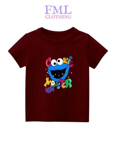 Kaos Anak-Anak Gambar Cookie Monster (usia 2-10 Tahun) Katun PE
