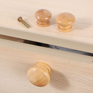 5Pcs Solid Wooden Cabinet Drawer Wardrobe Door Knob Single Hole Round Handle Furniture Hardware Tool