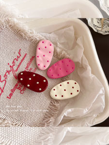 Pink Dots Oval Sweet Head Clip