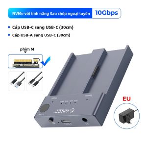 Bộ Sao Chép Ổ Cứng ORICO M.2 NVMe Dual Bay USB C Sang NVMe SSD Vỏ Nhôm Dành Cho Ổ Cứng PCIe M-Key SSD Lên Đến 8TB Sao Chép Ngoại Tuyến