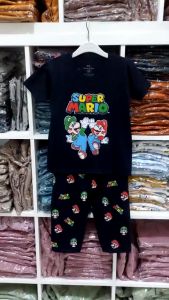 Chocopeach Setelan Kaos Lengan Pendek & Celana Panjang Motif Usia 1-10th