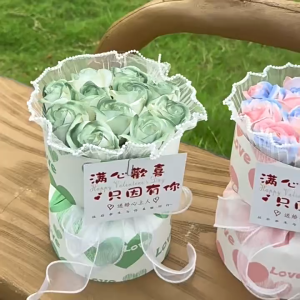 METECH 2025 New Elegant Style 6pcs/12pcs Rose Soap Bouquet Artificial flowers Valentines Day Gifts