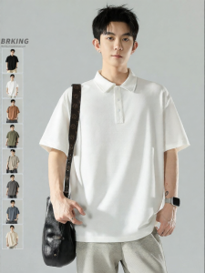 Wood soon | Heavyweight Pure Color Mens Polo Shirt