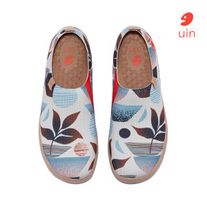 UIN Art Painted Travel Shoes KNITS Round Toe Slip on Lightweight Loafers Breathable Fashion Sneakers