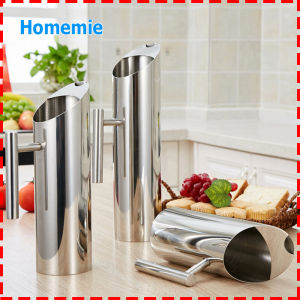 1L/1.5L/2L Large Capacity Stainless Steel Water Pitcher Tea Pot Kettle Cold Drink Silver/Gold Stainless Steel Water Jug with Ice Guard Cold Drinking Pitcher Home Hotel Serving Tool Stainless Steel Jug