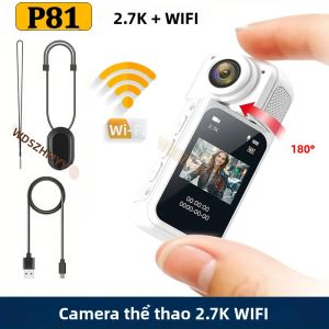 Camera Hành Động Mini 2.7K 1080P Camera Du Lịch Thể Thao Cầm Tay Có Móc Từ Tính Nhẹ 1.26oz 180 Độ °   Camera POV