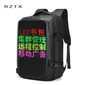 Smart LED Screen Pixel Advertising Backpack Mens Double Shoulder Bag with Driver Electric Reading Light Outdoor Sports Bag
