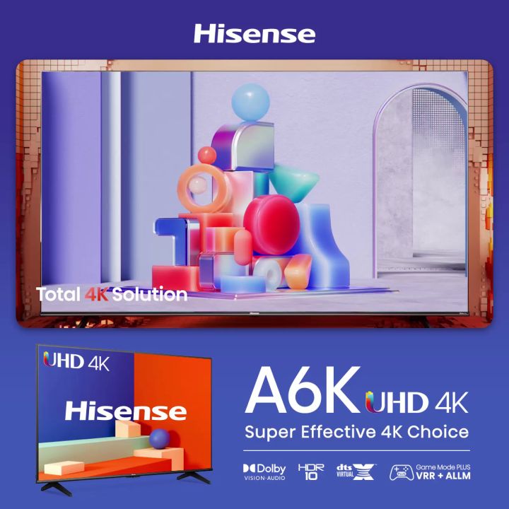 Hisense A6K 65 inch 4K UHD Smart TV | Direct Full Array | AI Adaptive ...