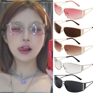 แว่นตากันลมแนวพังค์สำหรับผู้หญิงแว่นตาแนววินเทจสำหรับผู้ชายแว่นตากันแดดขับรถ Y2K แนวสปอร์ต